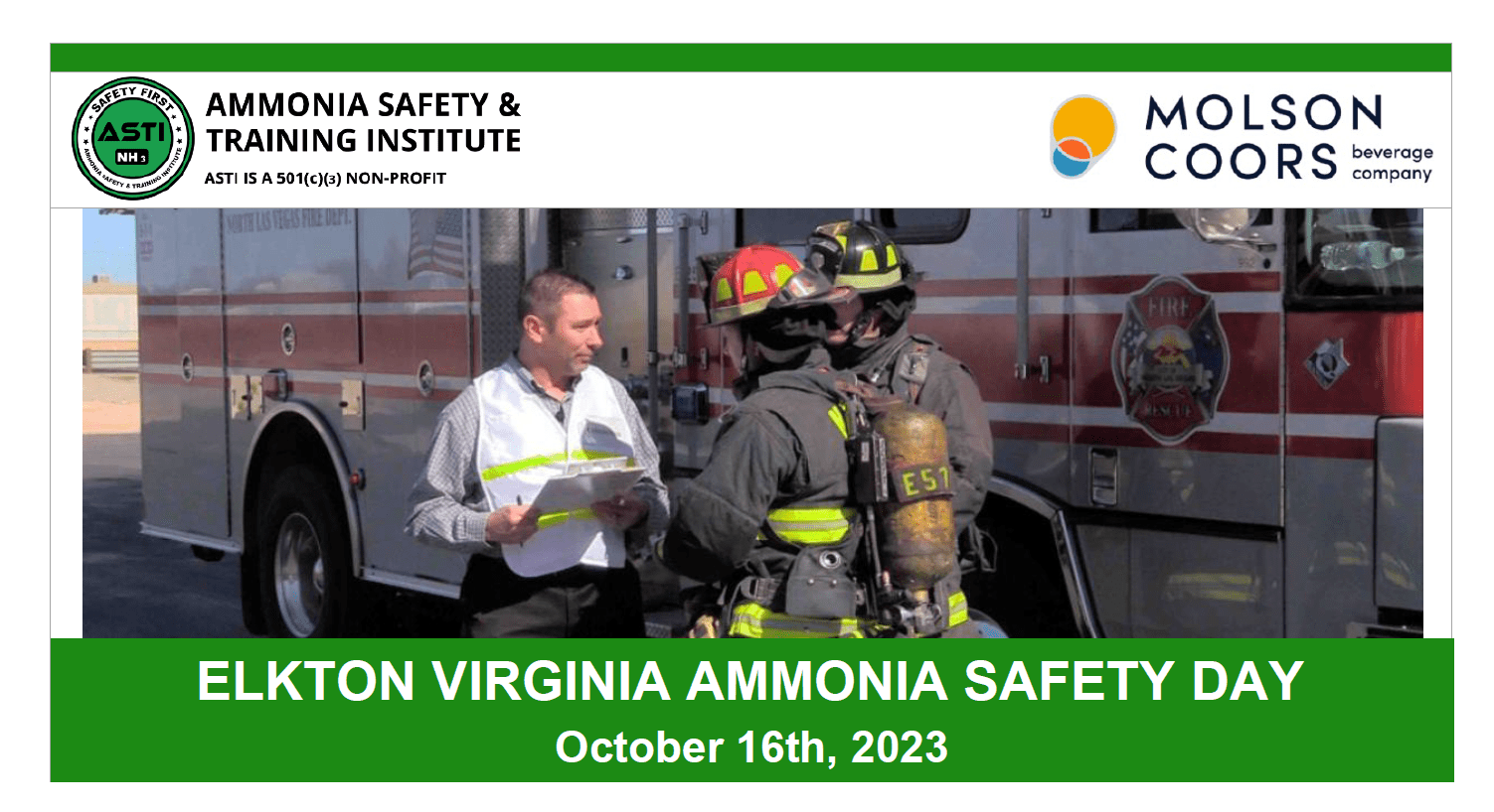 Elkton Virginia Ammonia Safety Day at Molson Coors Beverage Company Shenand